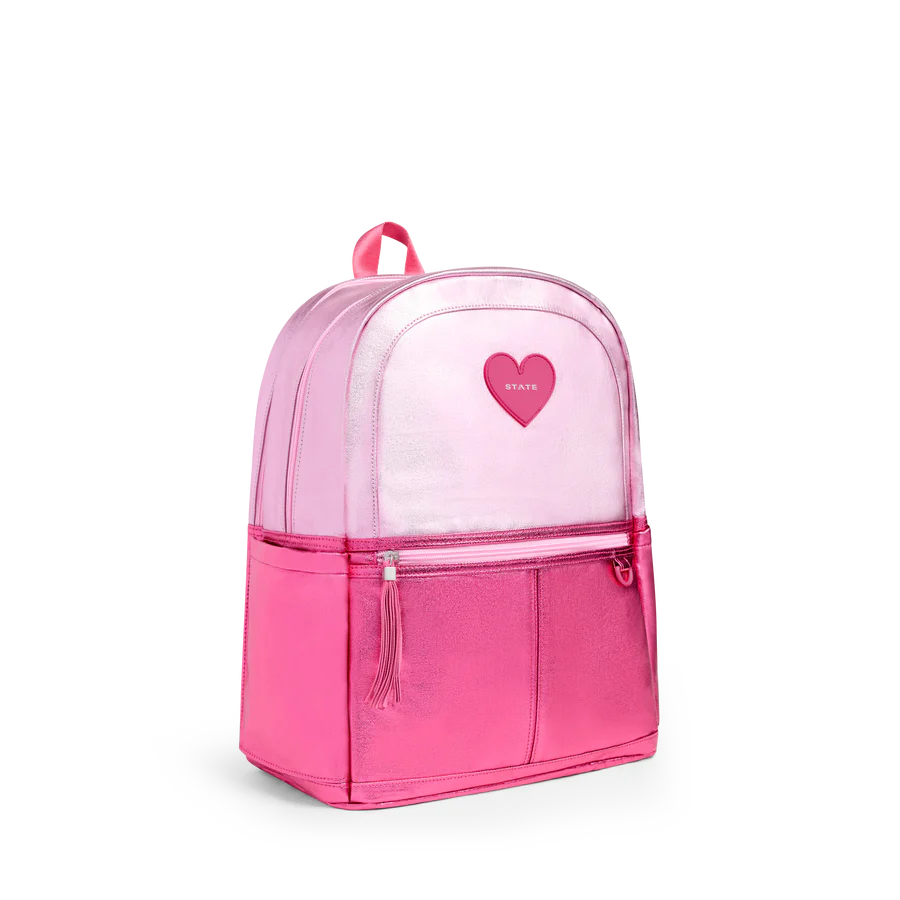 STATE KANE KIDS DOUBLE POCKET BACKPACK - PINK/HOT PINK