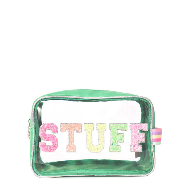 OMG ACCESSORIES CLEAR STUFF POUCH - GREEN