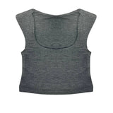 KATIE J TWEEN SUMMER SQUARE TANK - HEATHER GREY