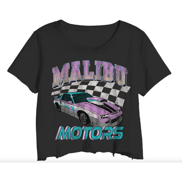 PRINCE PETER CROP T-SHIRT - BLACK/MALIBU MOTORS