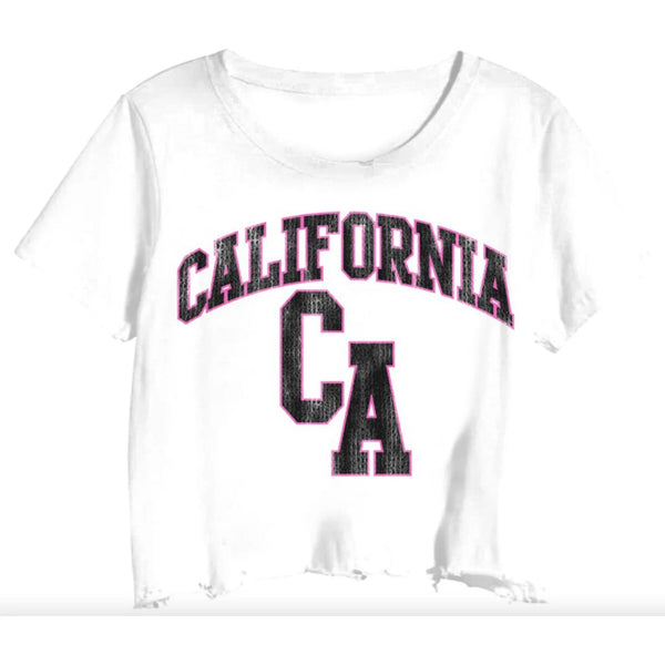 PRINCE PETER CROP T-SHIRT - WHITE/ CALIFORNIA CA