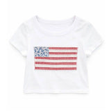KATIE J TWEEN FLAG PATCH TEE - WHITE