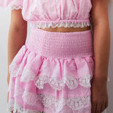THEME NYC GEMMA HEART RUFFLE SKIRT - PINK