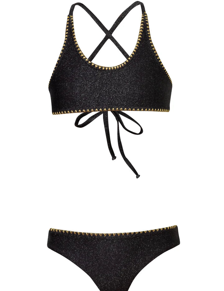 SUBMARINE SWIM FRONT ROW BIKINI - BLACK GLITTER – Meant 2 Be Kids SUBMARINE SWIM FRONT ROW BIKINI - BLACK GLITTER – Meant 2 Be Kids