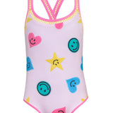 SUBMARINE SWIM CROSSED ONE PIECE SWIMSUIT - HAPPY DAY PINK