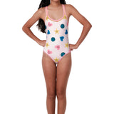 SUBMARINE SWIM CROSSED ONE PIECE SWIMSUIT - HAPPY DAY PINK