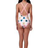 SUBMARINE SWIM CROSSED ONE PIECE SWIMSUIT - HAPPY DAY PINK