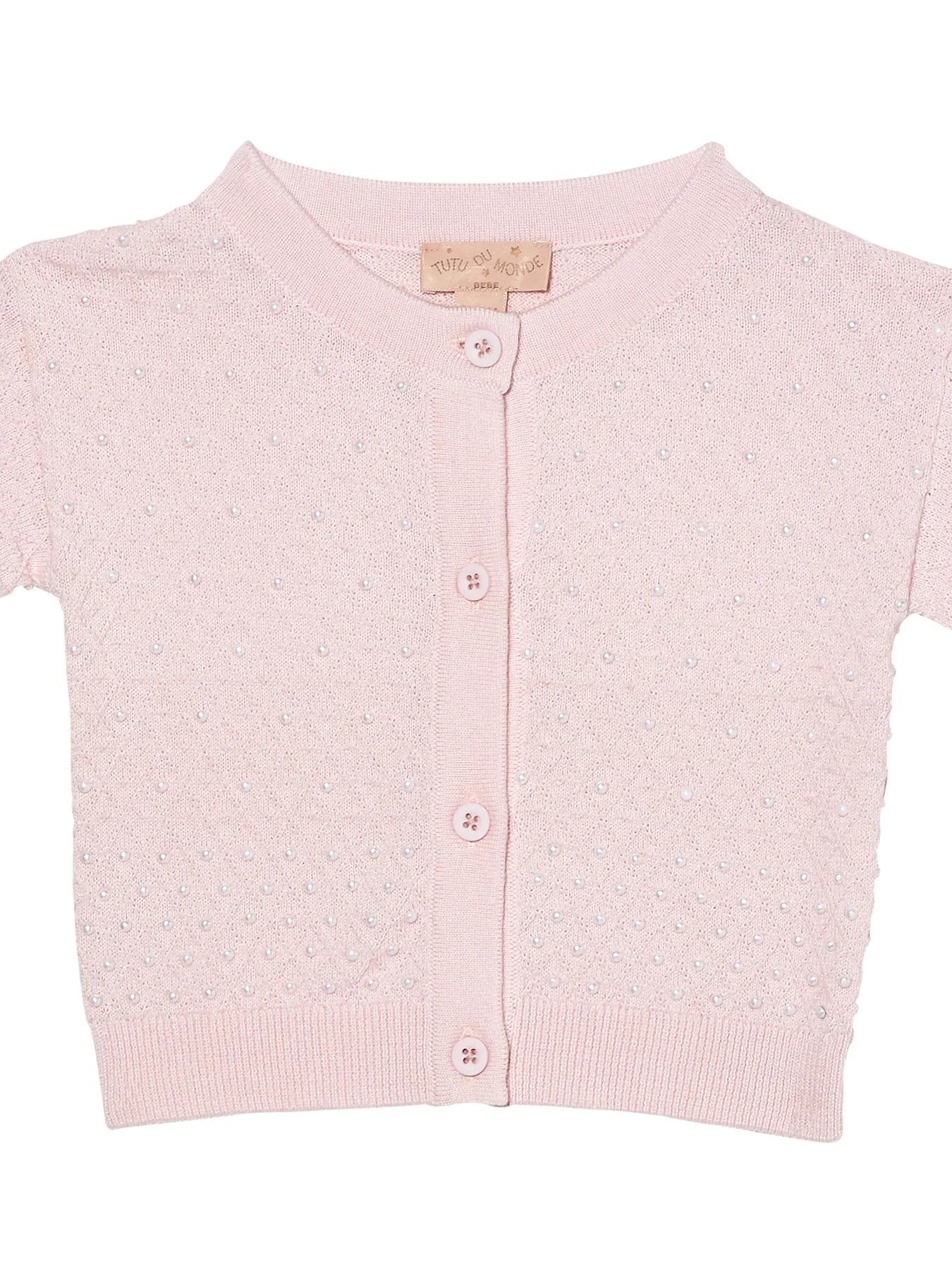 TUTU DU MONDE BEBE PEARL LUXE CARDIGAN - PORCELAIN PINK