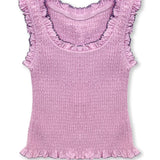 KATIE J TWEEN HELENA SOLID SMOCKED TANK TOP - PINK
