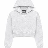 KATIE J TWEEN TRISTAN VINTAGE CROP ZIP - LIGHT HEATHER GRAY
