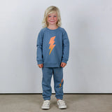 TINY WHALES RAD POWERS SWEATSHIRT AND SWEATPATS SET - LAKE