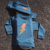 TINY WHALES RAD POWERS SWEATSHIRT AND SWEATPATS SET - LAKE