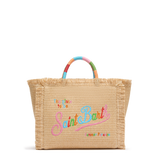 MC2 SAINT BARTH COLETTE RAFFIA EMBROIDERED BAG - MULTICOLOR