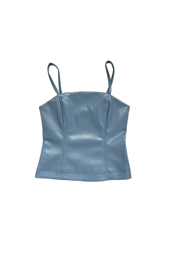 KATIE J TWEEN LEXI BUSTIER TOP - DUSTY BLUE