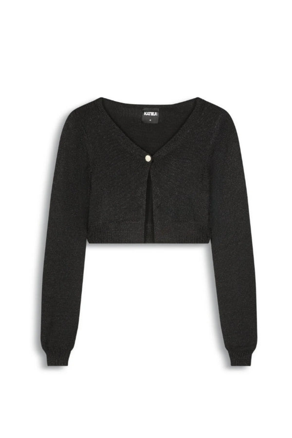 KATIE J TWEEN ANGELICA CARDIGAN - BLACK LUREX