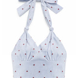 KATE J. TWEEN YVONNE HALTER TOPAND  DIXIE SKIRT - CHERRY SEERSUCKER GINGHAM