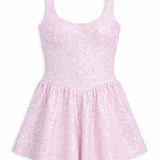 KATE J. TWEEN ZENA PEAKED WAIST SEQUIN DRESS - PINK