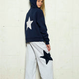KATIE J TWEEN ZIGGY STAR OVERSIZED HOODIE - EVENING BLUE