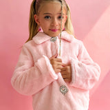 ELLLIE AND MILA FAUX FUR GEM JACKET - PINK