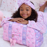 OMG OCCESSORIES QUILTED DITSY BOW PRINT MEDIUM DUFFLE BAG