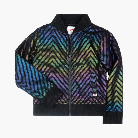 APPAMAN NIKKI BOMBER JACKET- BLACK RAINBOW