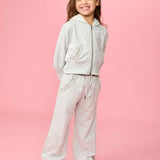 MINI DREAMER ARIA CRYSTAL ZIP HOODIE AND WIDE LEG SWEATSET - GRAY