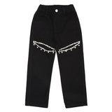 MINI DREAMERS AYLA CRYSTAL CUT OUT JEAN - BLACK