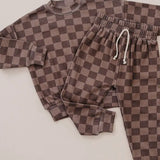 BOY JOGGER SET - EXPRESSO CHECK