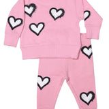 BABY STEPS GRAFFITI HEARTS SET - PINK