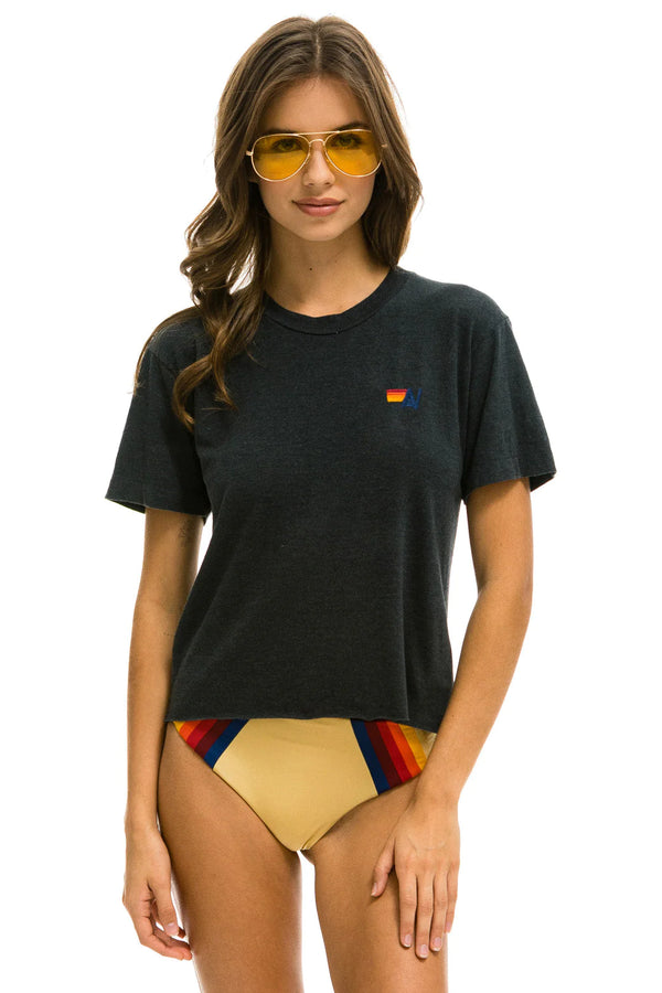 AVIATOR NATION BASIC BOYFRIEND TEE - CHARCOAL