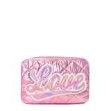 OMG ACCESSORIES LOVE METALLIC QUILTED POUCH