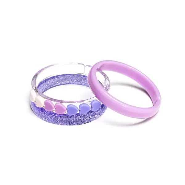 LILIES & ROSES BANGLE SET - LILAC/HEARTS