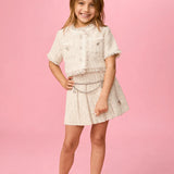 MINI DREAMERS BECKY TWEED JACKET, TANK AND CHAIN SKIRT SET - 3 PCS