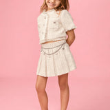 MINI DREAMERS BECKY TWEED JACKET, TANK AND CHAIN SKIRT SET - 3 PCS