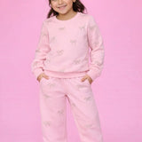 MINI DREAMER BELLA PEARL BOW SWEATS AND SWEATSHIRT SET