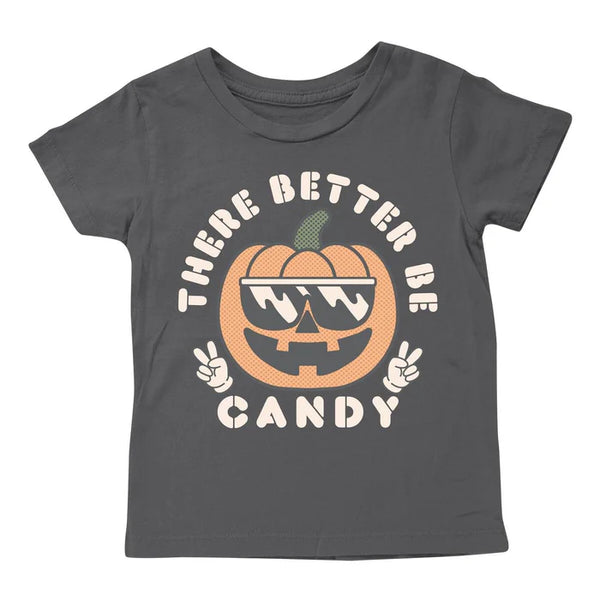 TINY WHALES THERE BETTER BE CANDY EASY T-SHIRT - FADED BLACK