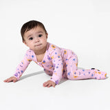 BELLA BU BEAR BAMBOO FOOTIE - EVIL EYE/HAMSA PINK