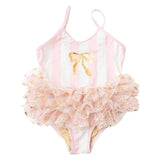 SHADE CRITTERS BOW STRIPE TUTU ONE PIECE SWIMSUIT