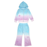 MINI DREAMERS BRYNN OMBRE STARS ZIP HOODIE AND SWEATS - OMBRE