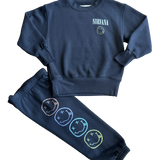ROWDY SPROUT NIRVANA  HOODIE  AND SWEATS SET - BLACK