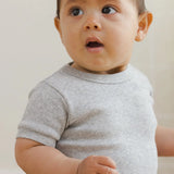 RIBBED SHORTIE SET - HEATHER GRAY