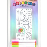 LIVING ROYAL ANKLE DIY COLORING KIT SOCKS - FORZEN ICE CREAM TREATS