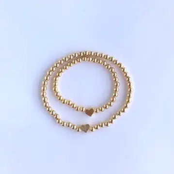 M2B TINY HEART BEADED BRACELET - GOLD