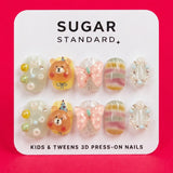 3D PRESS-ON NAILS AGES 8-12 - BUBBLEGUM BEAR