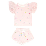 MINI DREAMERS CANDY BEAR TOP AND SHORT SET - PINK