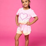 MINI DREAMERS CORA CRYSTAL HEART DIP DYE SHORT SET
