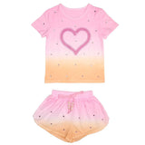MINI DREAMERS CORA CRYSTAL HEART DIP DYE SHORT SET