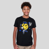 ROCKSTAR SMILEY FACE T-SHIRT - BLACK