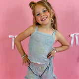 ELLLIE AND MILA GEM HEART EYE SMILE SHORT SET - HEATHER GRAY