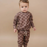BOY JOGGER SET - EXPRESSO CHECK